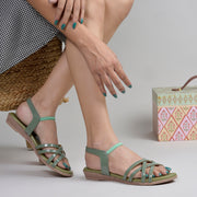 Women Cross Strap Flat Sandals